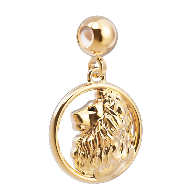 Chocli 18 Ayar Altın Kaplama Charm - Aslan Burcu