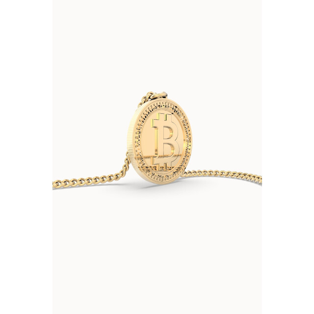 Chocli 18 Ayar Altın Kaplama Bitcoin Ayarlanabilir Kolye
