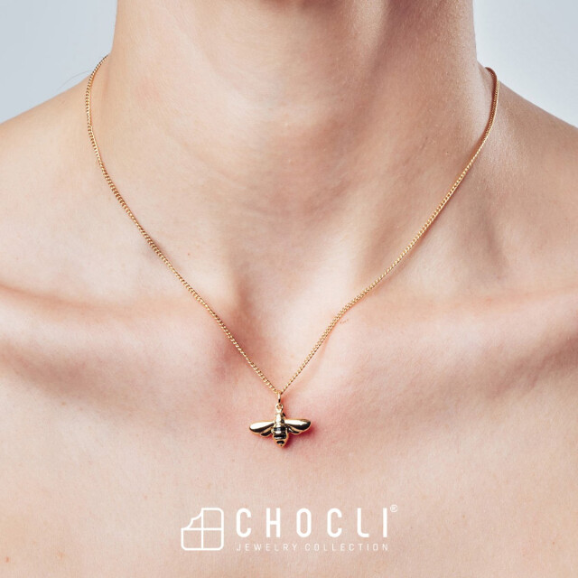 Chocli 18 Ayar Altın Kaplama  Arı Kolye