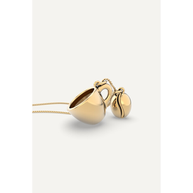 Chocli 18 Ayar Altın Kaplama Kahve & Çekirdek Kolye