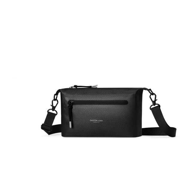 Gaston Luga Lightweight DuoSeal Crossbody Omuz &Ccedil;antası- Black