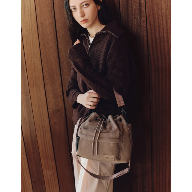 Gaston Luga Splash Bucket Crossbody &Ccedil;anta - Kahverengi