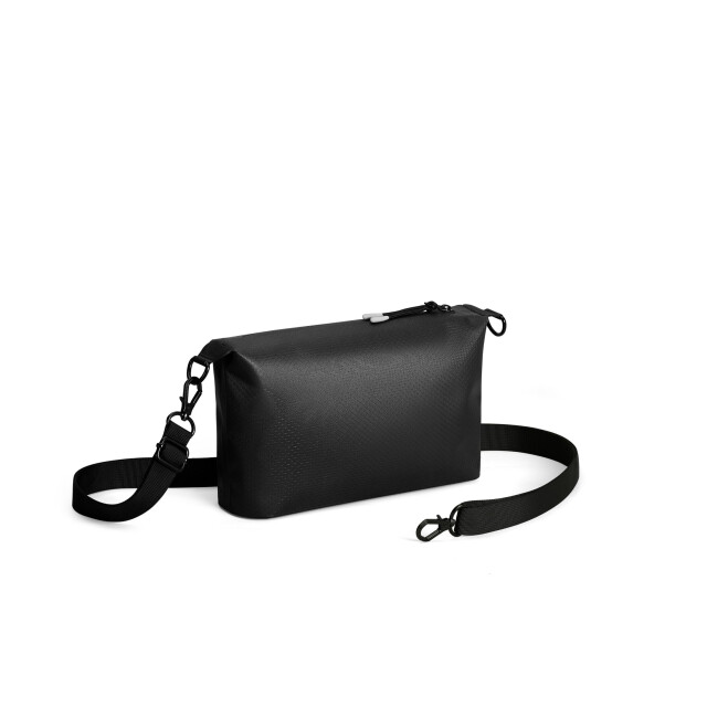 Gaston Luga Lightweight DuoSeal Crossbody Omuz &Ccedil;antası- Black