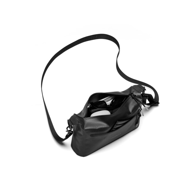 Gaston Luga Lightweight DuoSeal Crossbody Omuz &Ccedil;antası- Black