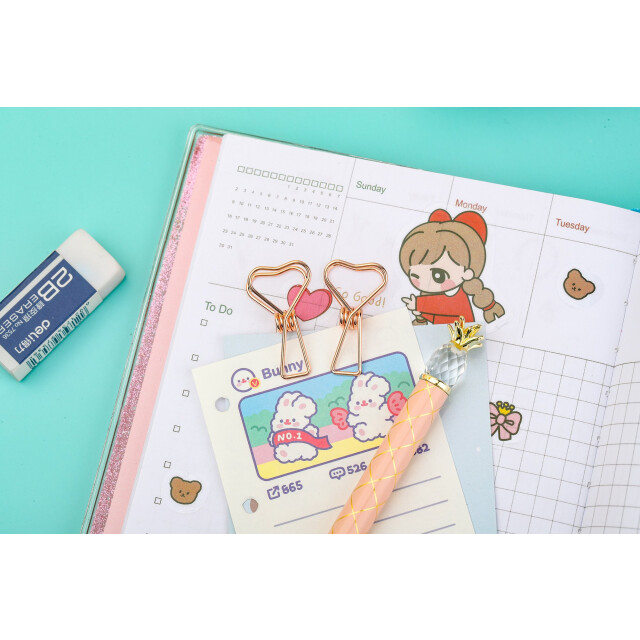 Kayıgo Tiny Paslanmaz Çelik Kalp Klips Altılı -Siyah