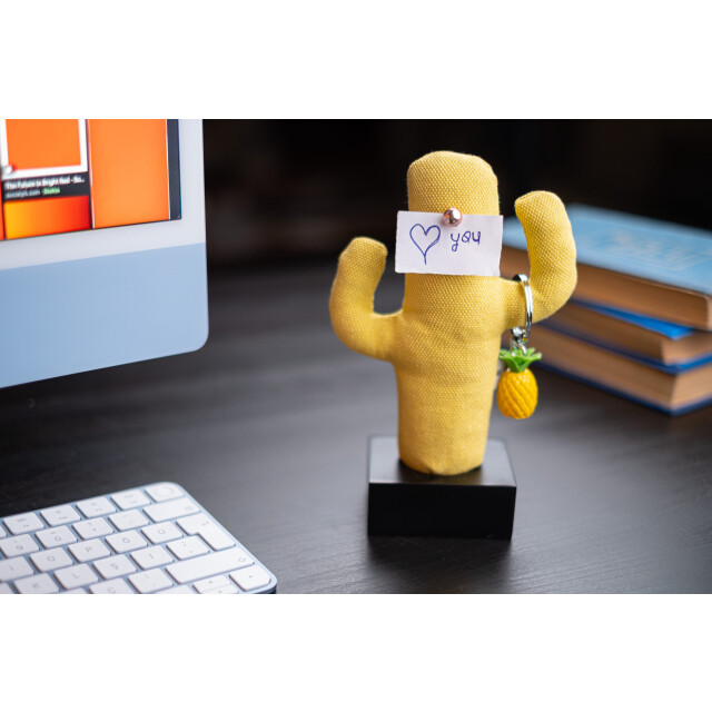 Kayıgo Woody Siyah Üçlü Ofis Seti - Sarı Cactus