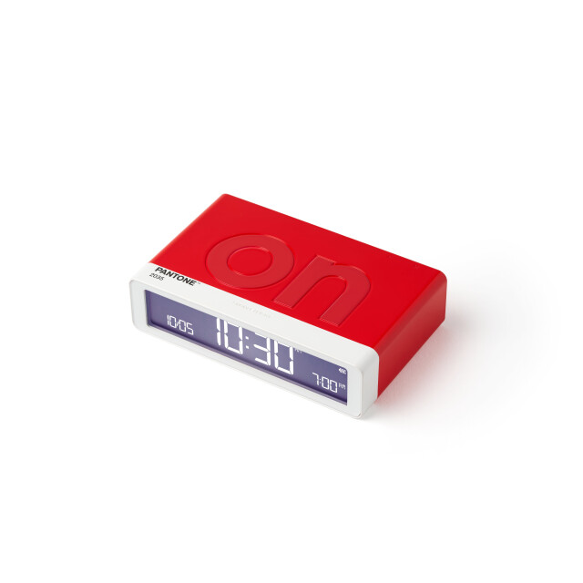 Lexon x Pantone Flip Klasik Şarj Edilebilir Alarm Saat Kırmızı