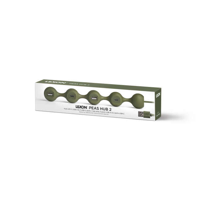 Lexon Peas Hub 2 Usb Çoğaltıcı Haki