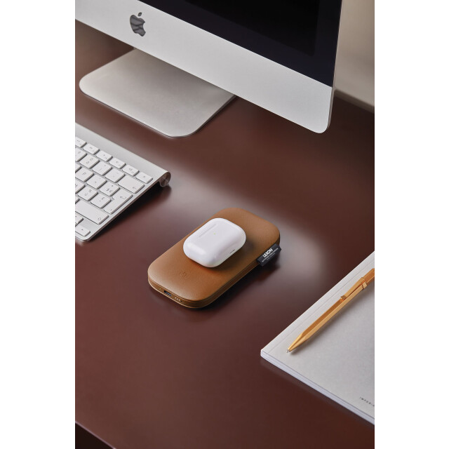 Lexon Softpower Wirelessbank Kablosuz Şarj Cihazı & Powerbank - Kahverengi-teşhir(köşelerde boya kalkması var)
