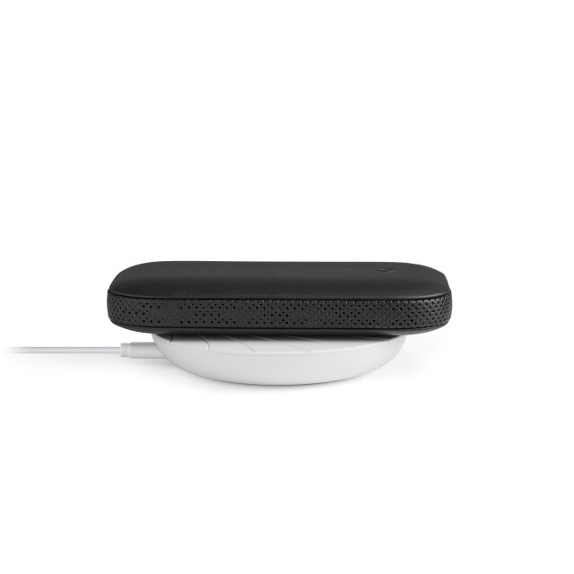 Lexon Powersound Deri Kablosuz Şarj Cihazı ve Bluetooth Hoparl&ouml;r- Siyah