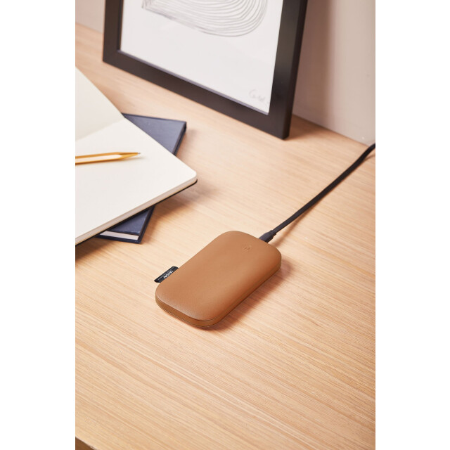 Lexon Softpower Wirelessbank Kablosuz Şarj Cihazı & Powerbank - Kahverengi-teşhir(köşelerde boya kalkması var)