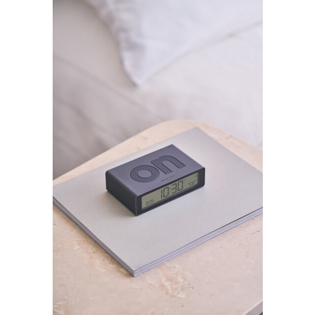 Lexon Flip Mini Şarj Edilebilir Alarm Saat Koyu Gri
