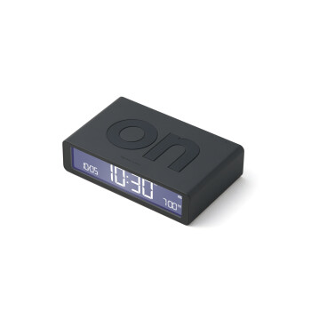 Lexon Flip Klasik Şarj Edilebilir Alarm Saat Koyu Gri