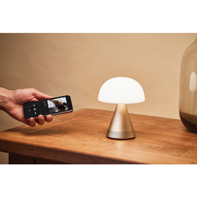 Lexon Mina L Led Lamba ve  Bluetooth Hoparlör Dore
