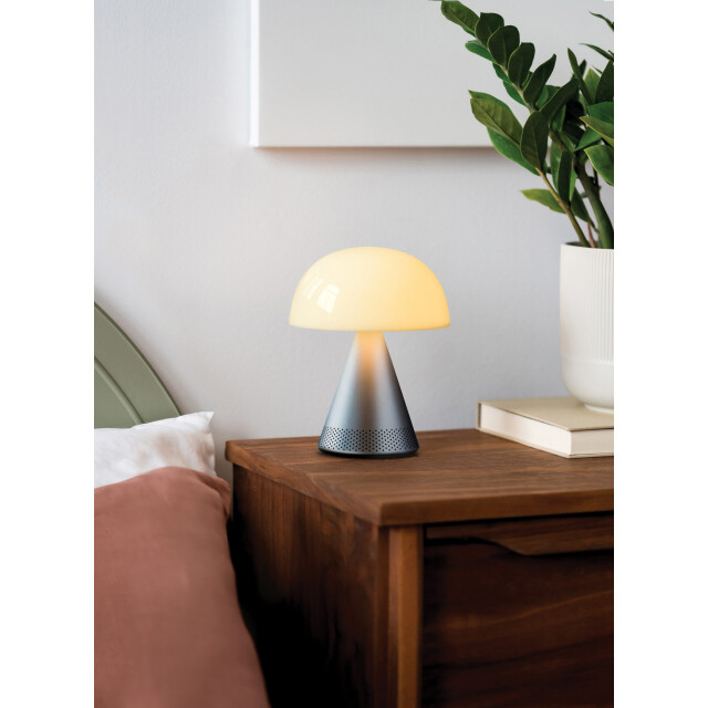 Lexon Mina L Led Lamba ve  Bluetooth Hoparlör Metalik Gri