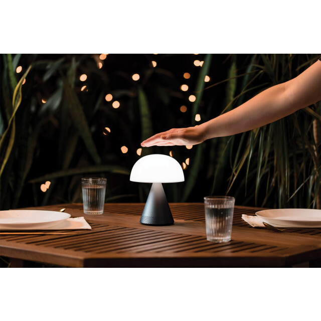 Lexon Mina L Led Lamba ve  Bluetooth Hoparlör Metalik Gri