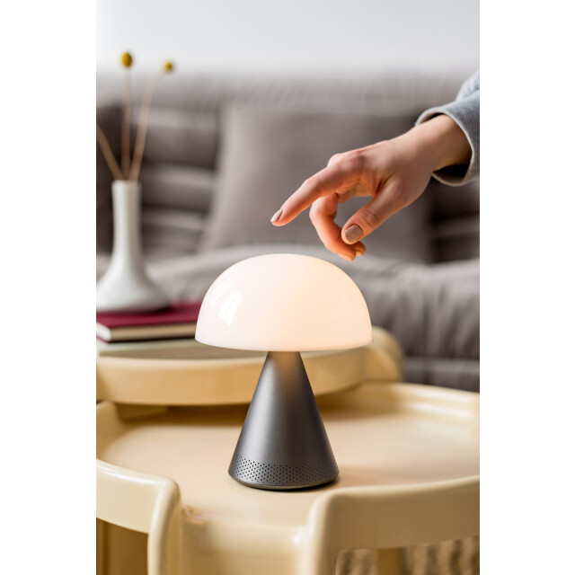 Lexon Mina L Led Lamba ve  Bluetooth Hoparlör Metalik Gri