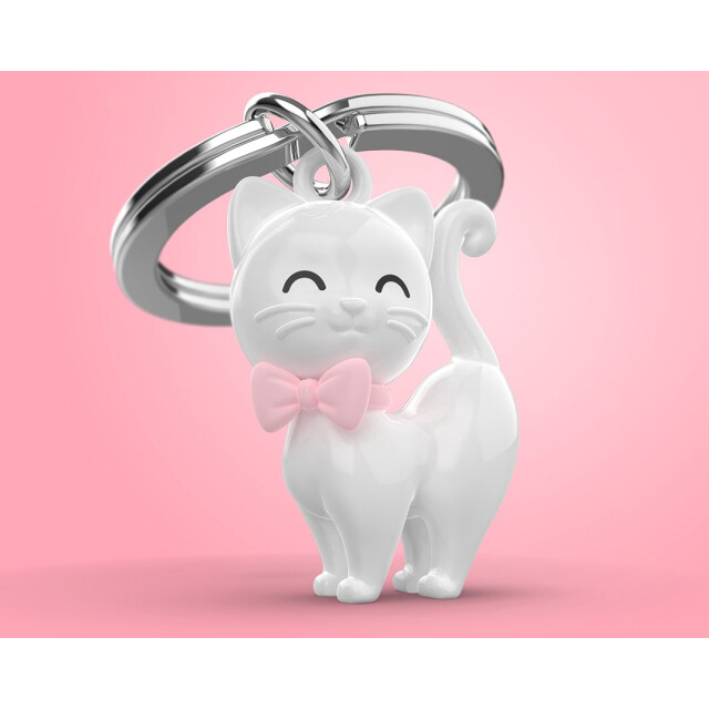 Metalmorphose Beyaz Kedi Anahtarlık