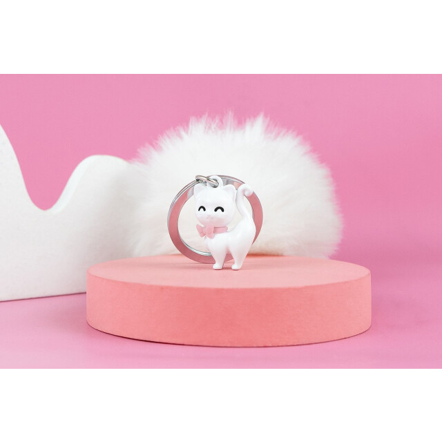 Metalmorphose Beyaz Kedi Anahtarlık