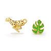 Metalmorphose Leopar & Tropikal Yaprak Broş Seti