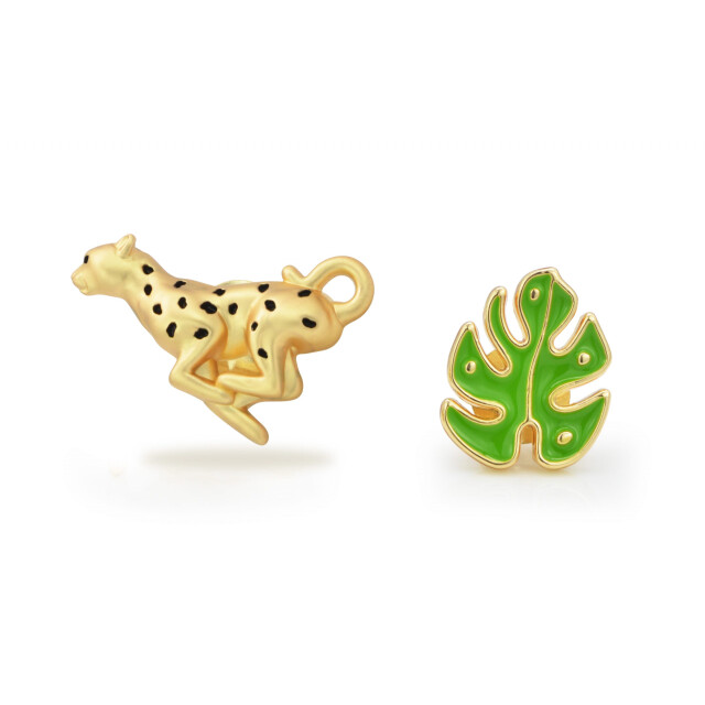 Metalmorphose Leopar & Tropikal Yaprak Broş Seti