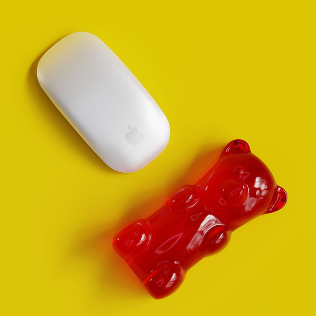 Mustard Gummy Bear Mouse Bilek Desteği - Kırmızı