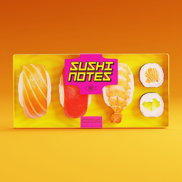 Mustard Sushi Bento Sticky Not Kağıdı ve Page Marker Seti