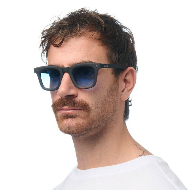 Okkia Firenze Unisex G&uuml;neş G&ouml;zl&uuml;ğ&uuml;Siyah Havana / Lens : Mavi