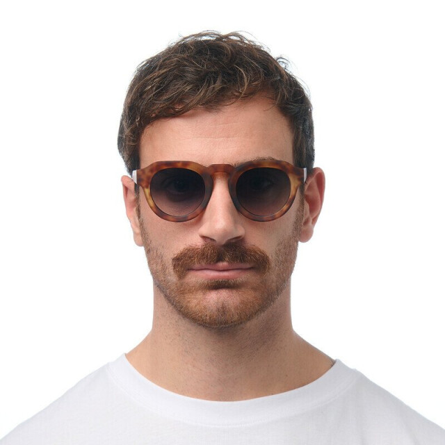 Okkia Zeno Round Unisex G&uuml;neş G&ouml;zl&uuml;ğ&uuml;Sahara Havana / Lens: Yeşil