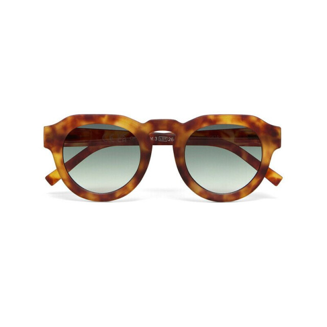 Okkia Zeno Round Unisex G&uuml;neş G&ouml;zl&uuml;ğ&uuml;Sahara Havana / Lens: Yeşil