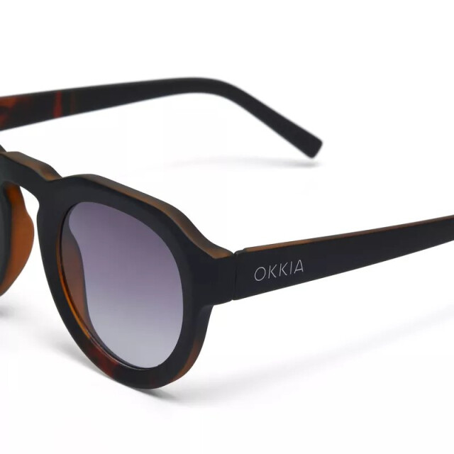 Okkia Zeno Round Unisex Siyah Havana Güneş Gözlüğü Siyah Gradyan