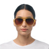 Okkia Alessio Unisex G&uuml;neş G&ouml;zl&uuml;ğ&uuml;Transparan Sarı / Lens: Kahverengi Degrade