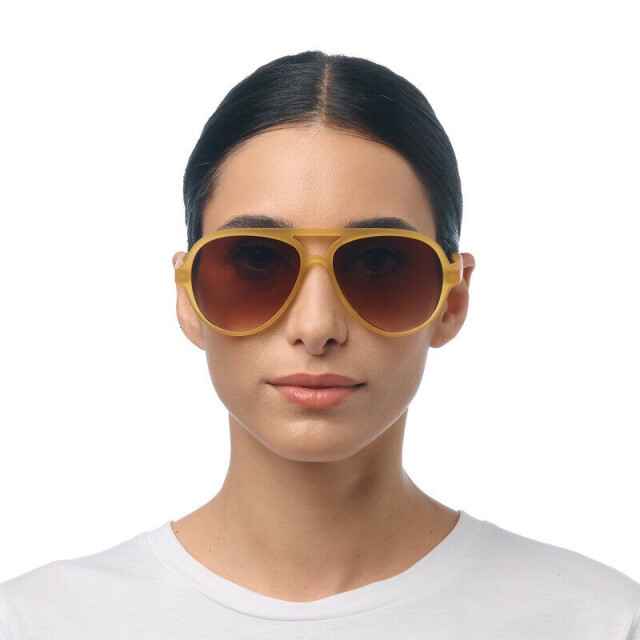 Okkia Alessio Unisex G&uuml;neş G&ouml;zl&uuml;ğ&uuml;Transparan Sarı / Lens: Kahverengi Degrade