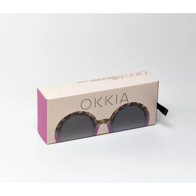 Okkia Monica Unisex  B&uuml;y&uuml;k Yuvarlak G&uuml;neş G&ouml;zl&uuml;ğ&uuml; Havana Pembesi