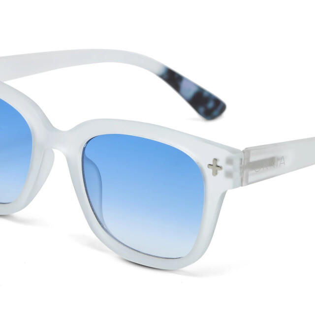 Okkia Giovanni Mavi Lens Unisex Güneş Gözlüğü Beyaz