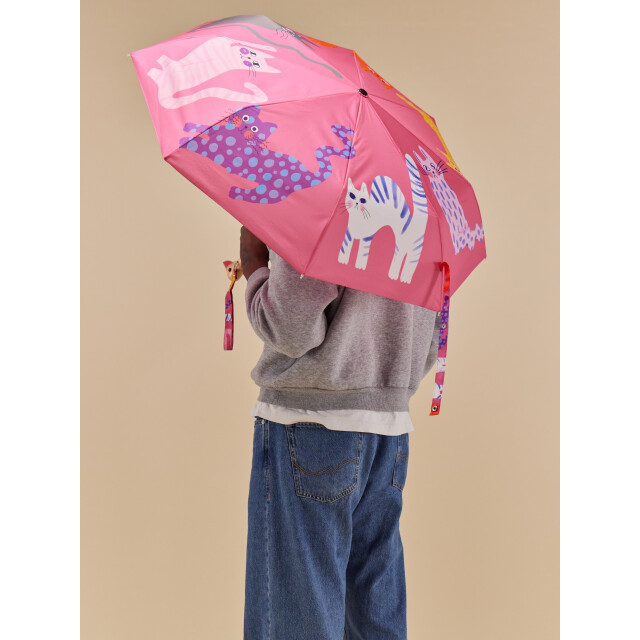 Original Duckhead Duck Kompakt Şemsiye Arty Cats Fuschia