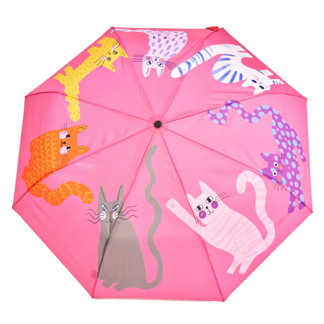 Original Duckhead Duck Kompakt Şemsiye Arty Cats Fuschia